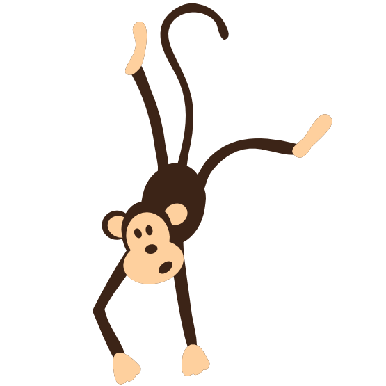 555x555 Clip Art Colorful Animal Monkey Geometry