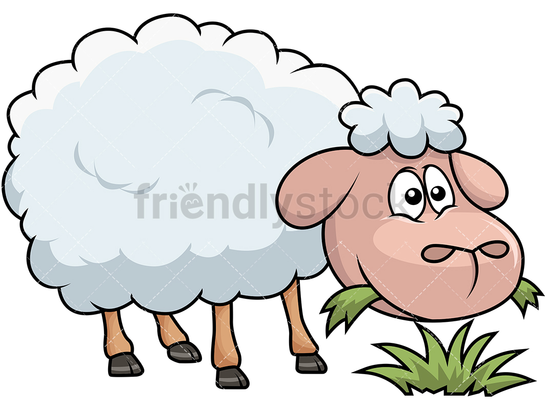1067x800 White Stupid Cute Cartoon Sheep Clipart Yanhe Clip Art