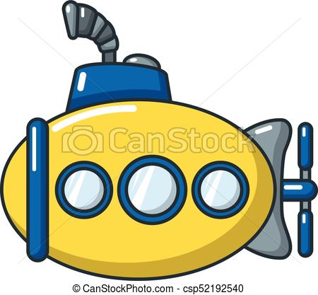 450x417 Submarine Funny Icon, Cartoon Style. Submarine Funny Icon . Eps