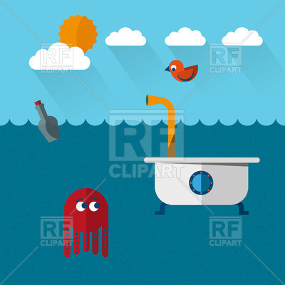 400x400 Travelling Bath Tube Submarine With Funny Octopus