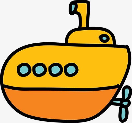 512x479 Cartoon Submarine, Hand Painted, Cartoon, Submarine Png Image