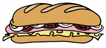 350x160 Subway Sandwich Clipart
