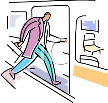 350x333 Businessman Boarding A Subway Car