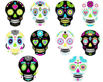340x270 Sugar Skull Clip Art Etsy