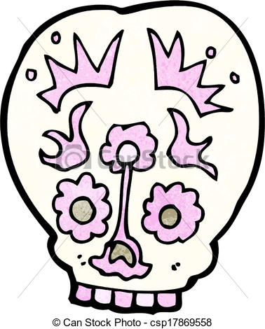 378x470 Cartoon Sugar Skull Clipart Vector