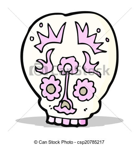 449x470 Cartoon Sugar Skull Vector Clip Art
