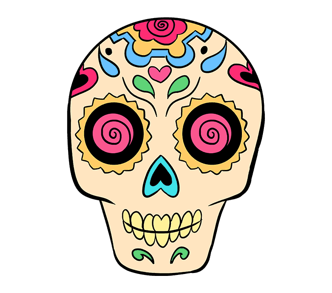 678x600 How To Draw A Sugar Skull Step By Step Tutorial Easy Drawing