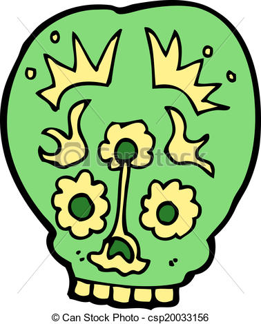 378x470 Cartoon Sugar Skull Clipart Vector