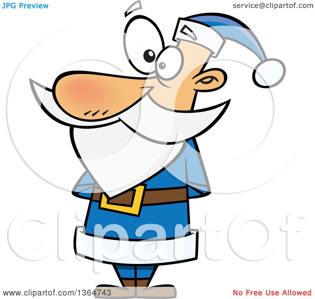 1080x1024 Cartoon Clipart Of A Christmas Santa Claus Standing In A Blue Suit