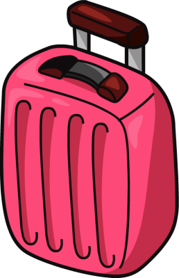 258x400 Cute Suitcase Cliparts
