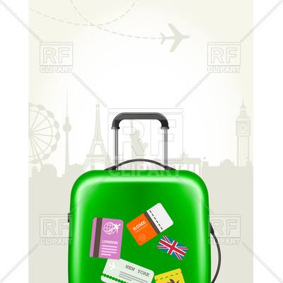 400x400 Modern Suitcase With Travel Tags