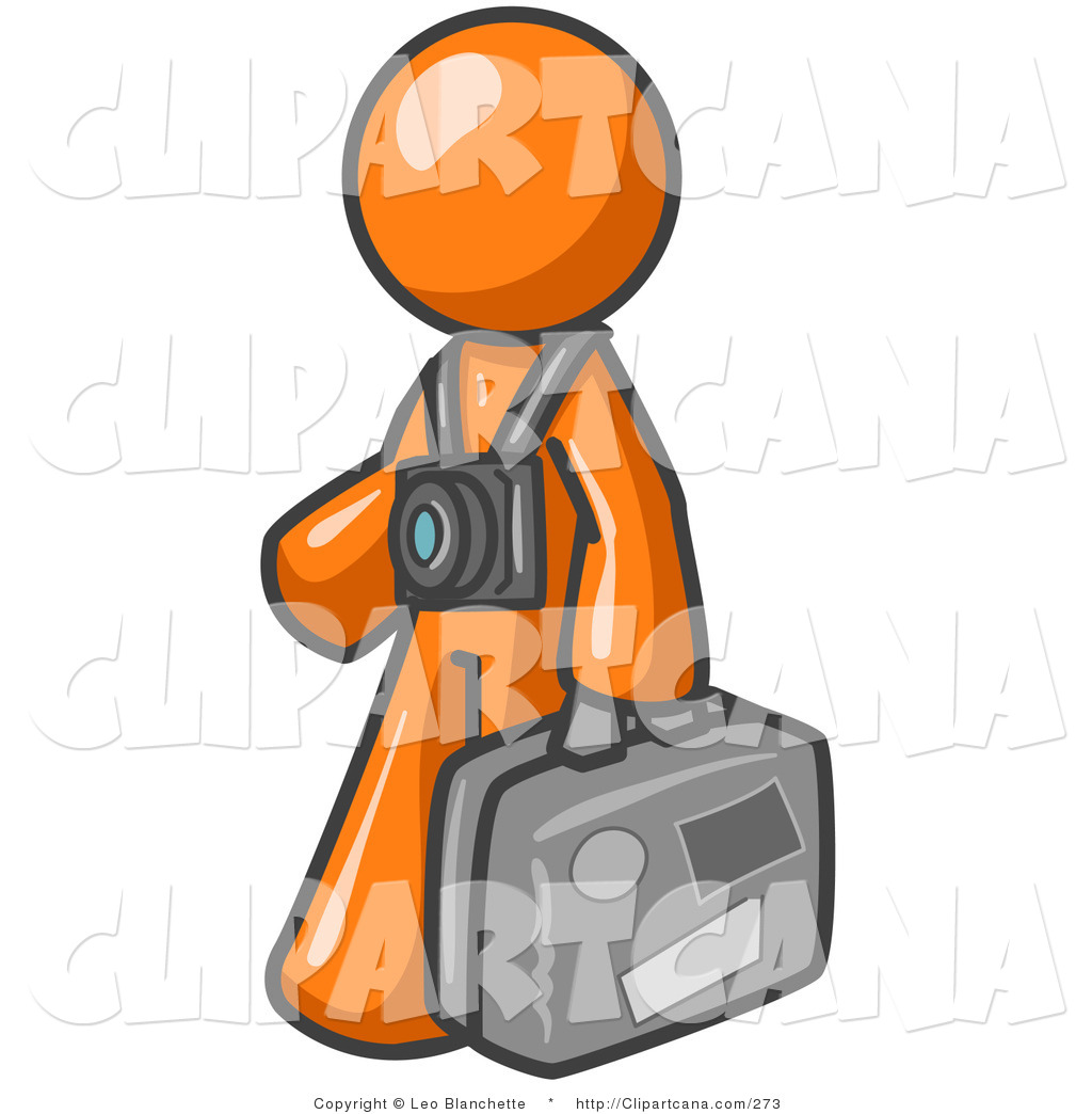 1024x1044 Clip Art Of An Orange Tourist Carrying His Suitcase By Leo