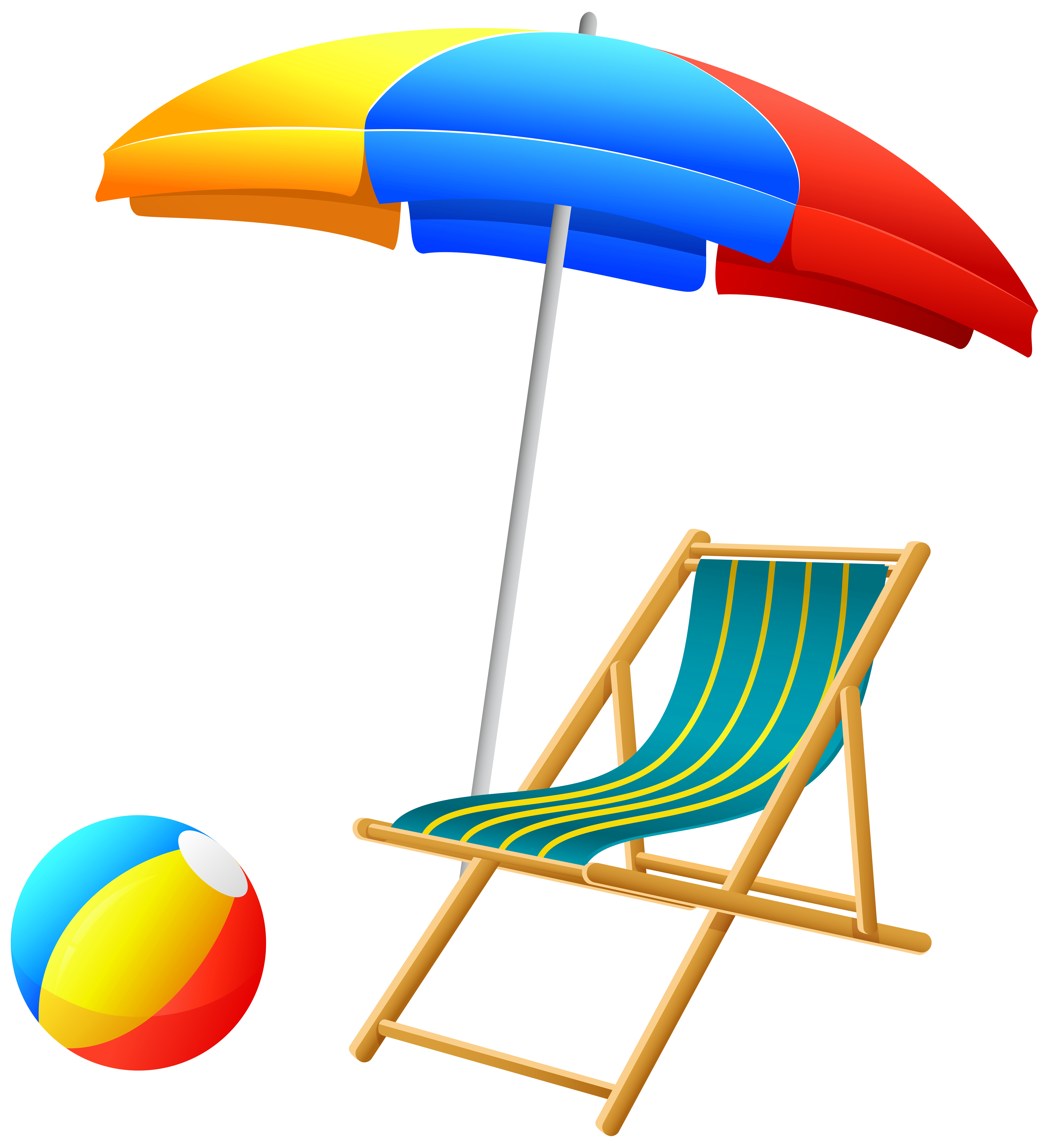 7313x8000 Beach Umbrella With Chair And Ball Png Clip Art