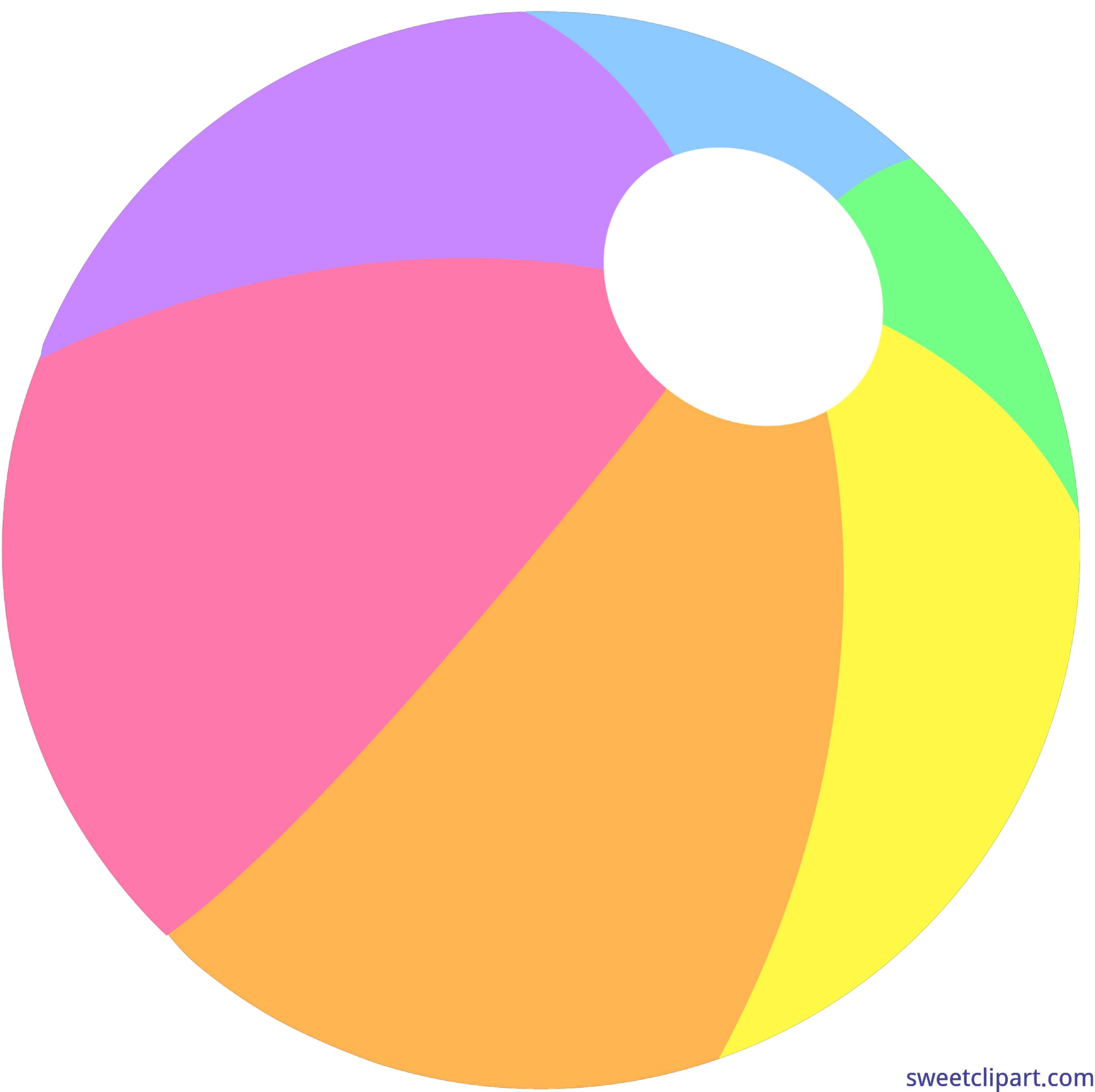 3809x3800 Summer Beach Ball Pastel Clip Art