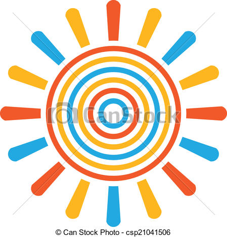 449x470 Abstract Colorful Sun Image. Concept Of Summer, Fun, Vector