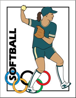 304x392 Clip Art Summer Olympics Event Illustrations Softball Color I