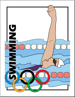 304x392 Clip Art Summer Olympics Event Illustrations Swimming Color I