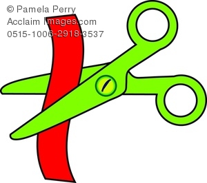300x266 Clip Art Image Of A Pair Of Child's Safety Scissors Cutting Paper