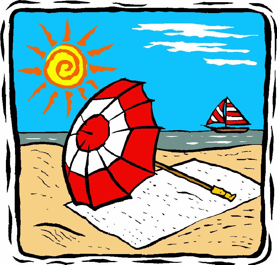 885x849 People Tanning On The Beach Scene Clipart
