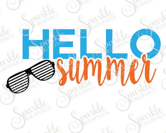 570x456 Hello Summer Cut File Summer Svg Hello Beach Sun Glasses Summer