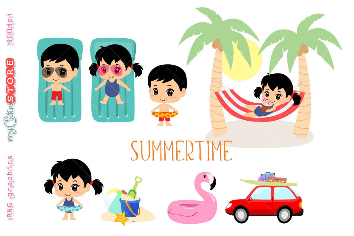1200x800 Summertime Beach Vacations Clipart, Cut Design Bundles