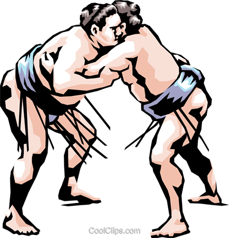463x480 Sumo Wrestlers Royalty Free Vector Clip Art Illustration Peop1150