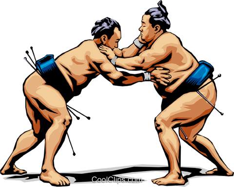 480x385 Sumo Wrestlers Royalty Free Vector Clip Art Illustration Peop0029