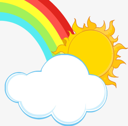 540x532 Cartoon Sun Clouds Rainbow, Cartoon, Sun, Rainbow Png Image