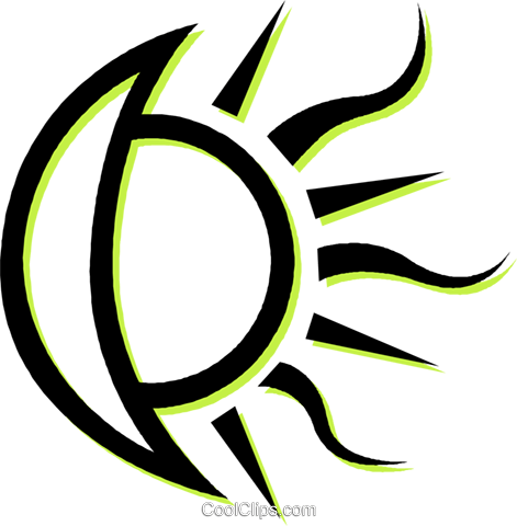 471x480 Moon And Sun Royalty Free Vector Clip Art Illustration Vc035115