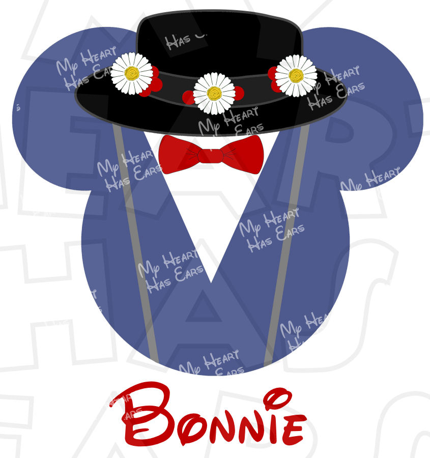 845x900 Mary Poppins Mickey Mouse Head Instant Download Digital Clip Art
