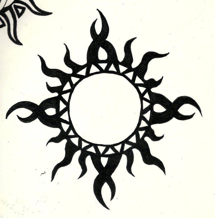887x900 Collection Of Free Tribal Sun Tattoo Design