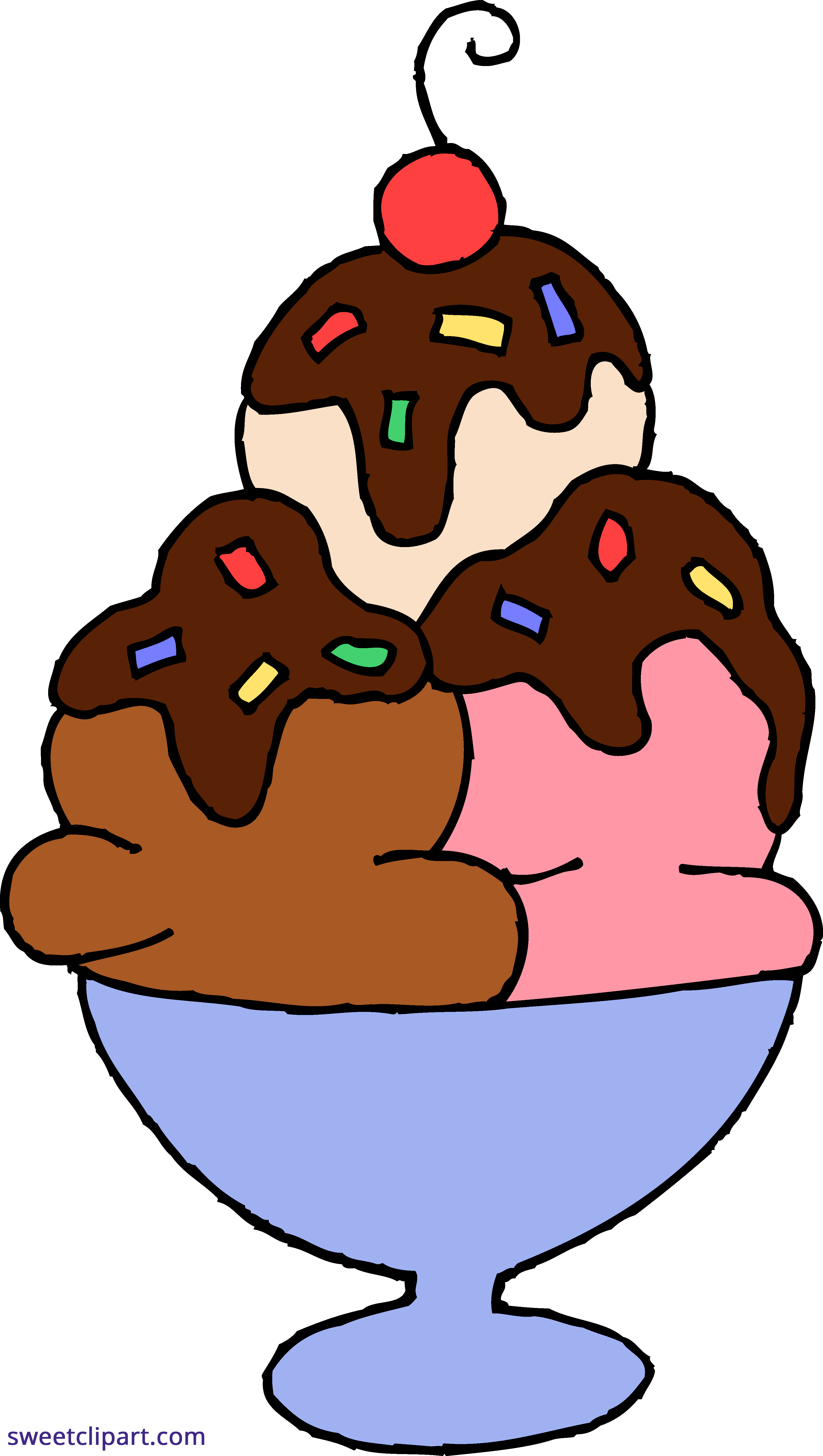 3452x6108 Ice Cream Sundae Clipart