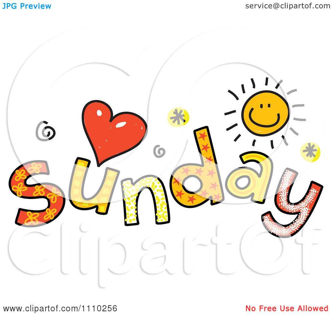 1080x1024 Clipart Colorful Sketched Sunday Text