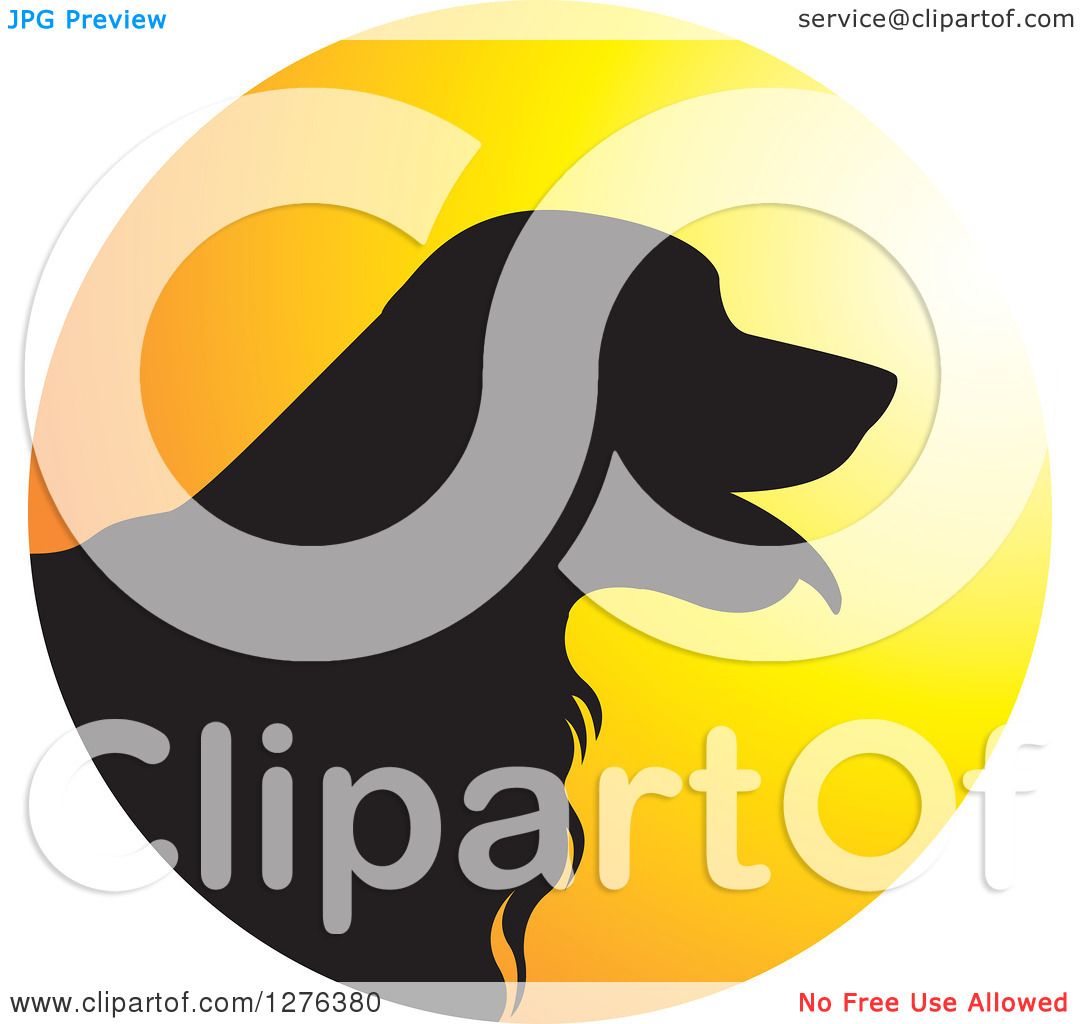 1080x1024 Clipart Of Black Silhouetted Golden Retriever Dog Panting In