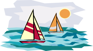 300x164 Two Sailboats In Sunset Clip Art Free Vector 4vector