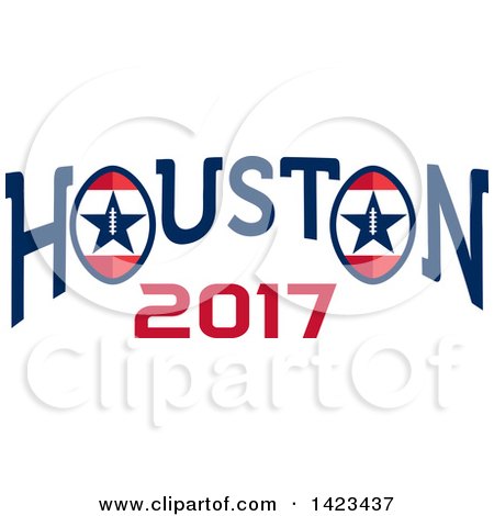 450x470 Clipart Of A Retro Super Bowl 51 Houston 2017 Football Design