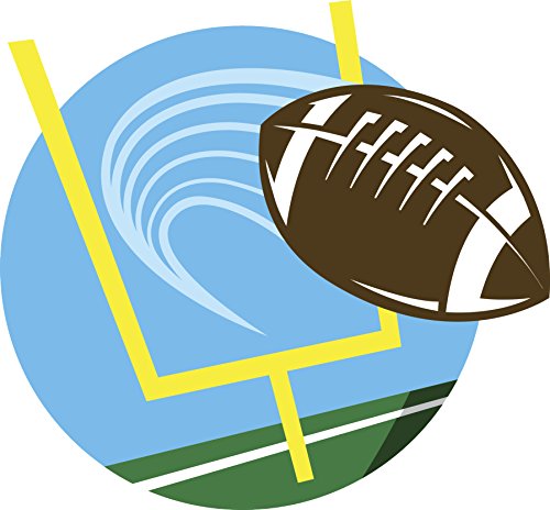 500x464 Flying Football In Endzone Cartoon Icon Vinyl Decal