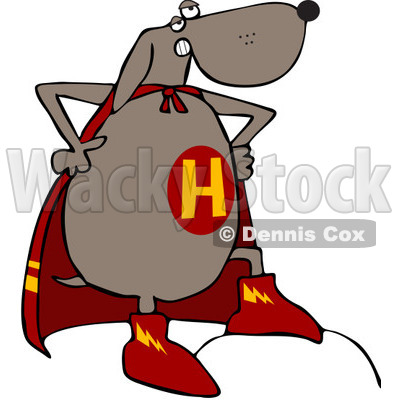 400x400 Royalty Free (Rf) Clip Art Illustration Of A Super Dog In A Cape