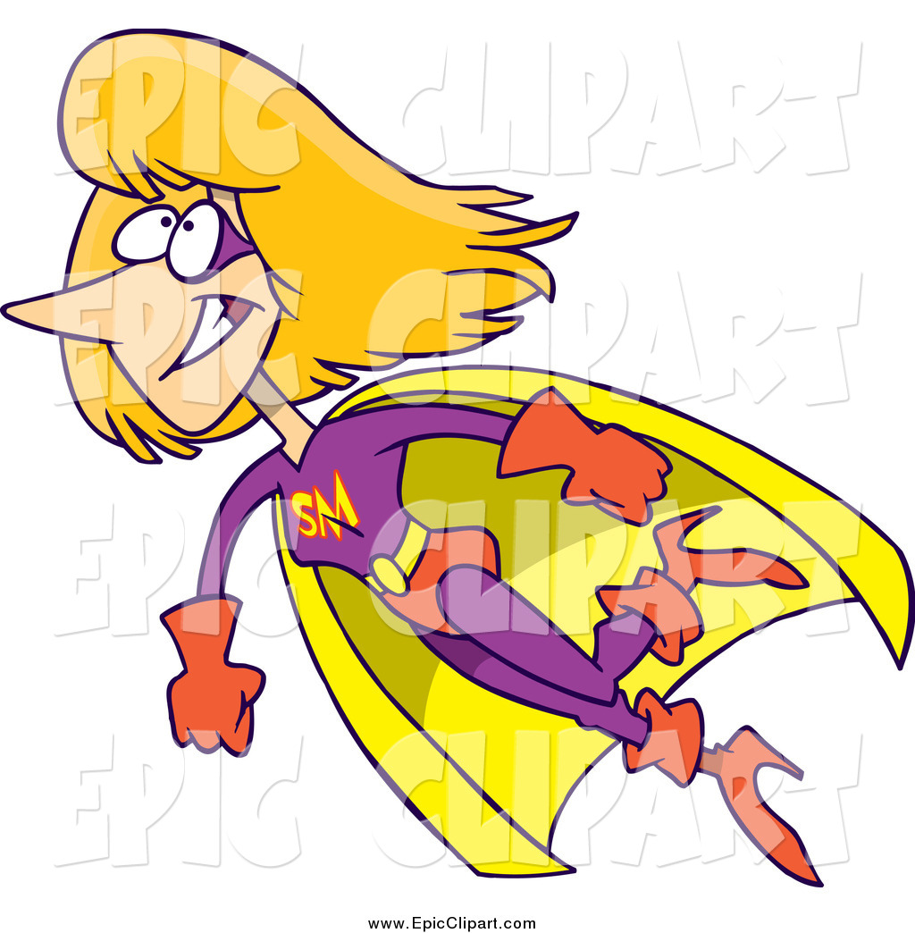 1024x1044 Vector Clip Art Of A Blond White Super Mom Flying By Toonaday