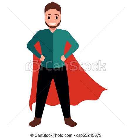 450x470 Isolated Superdad Cartoon Character. Vector Illustration