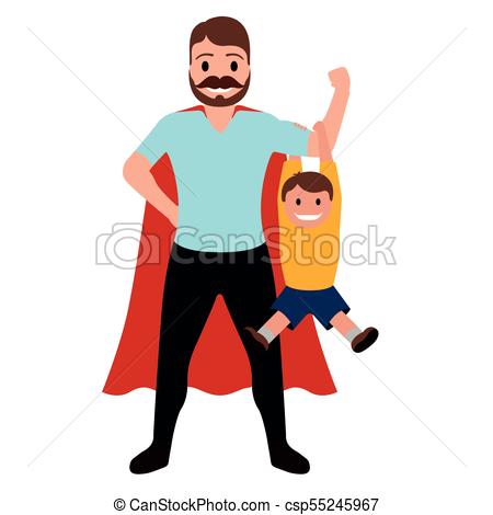 450x470 Isolated Superdad Cartoon Character. Vector Illustration Clip