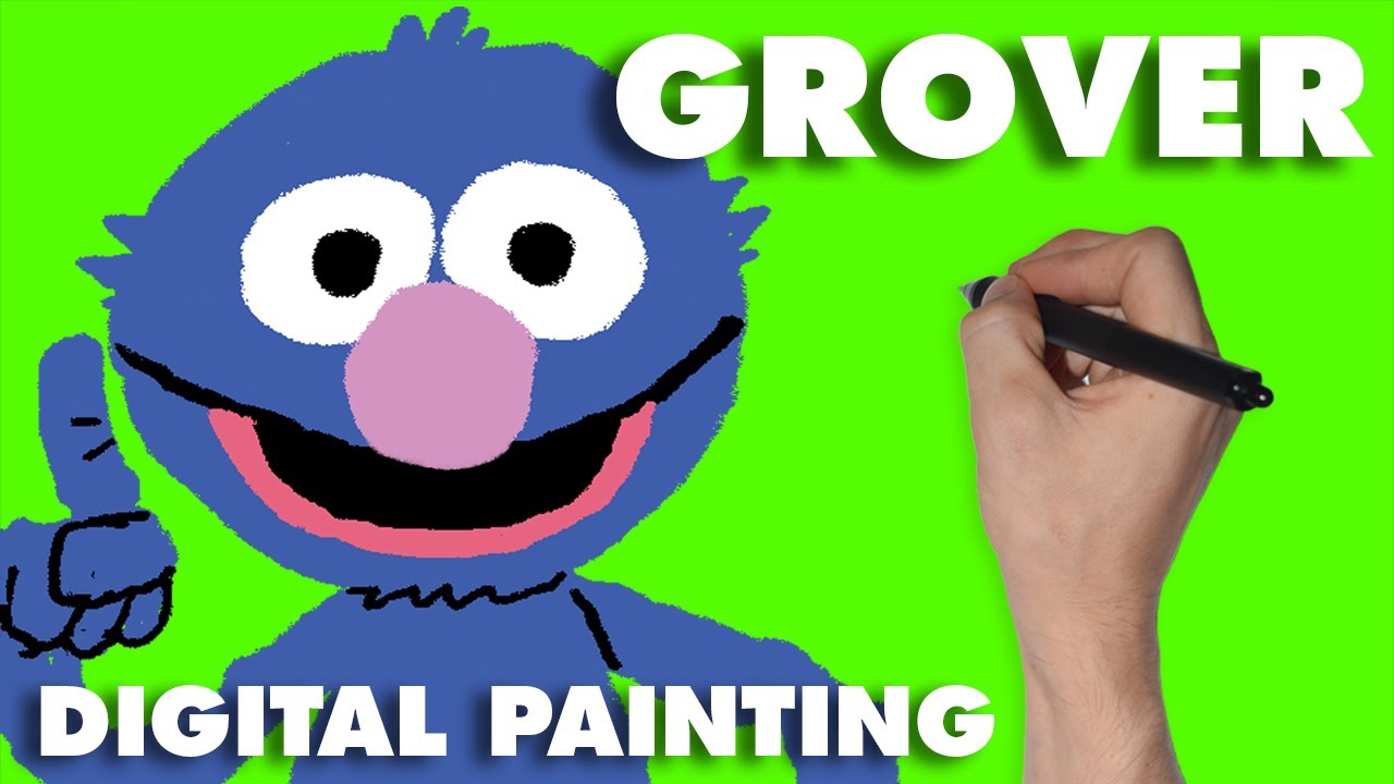 1280x720 Sesame Street Grover Art For Kids Digital Painting How To Draw Fun