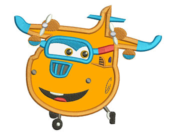 340x270 Jett From Super Wings Applique Design 3 Sizes Instant Download