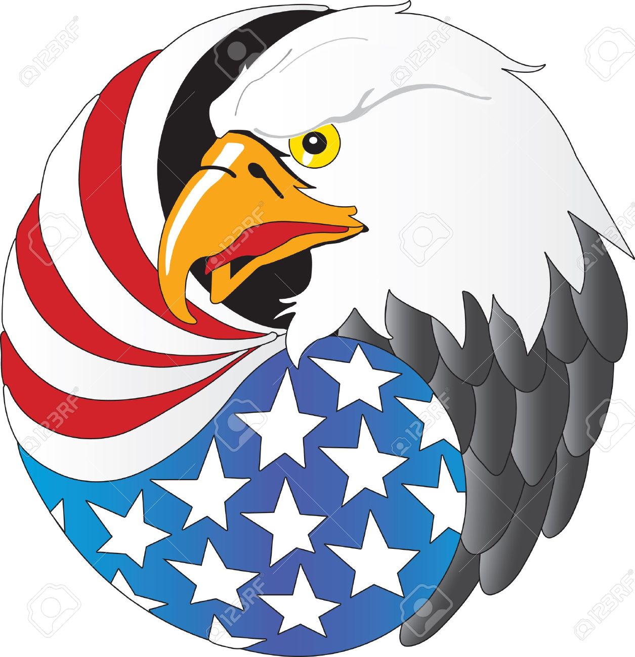 1255x1300 Bald Eagle Clipart Cool Usa Flag