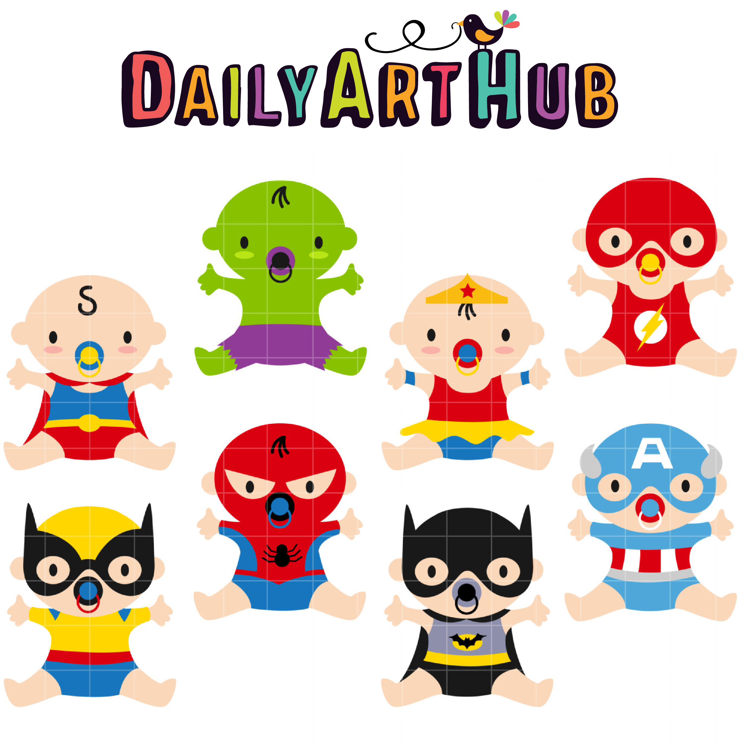 2501x2502 Superhero Babies Clip Art Set Daily Art Hub Free Clip Art Everyday