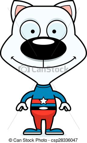 287x470 Cartoon Smiling Superhero Cat. A Cartoon Superhero Kitten Eps