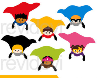 340x270 Superhero Clipart Bundle Sale Flying Superhero Clip Art
