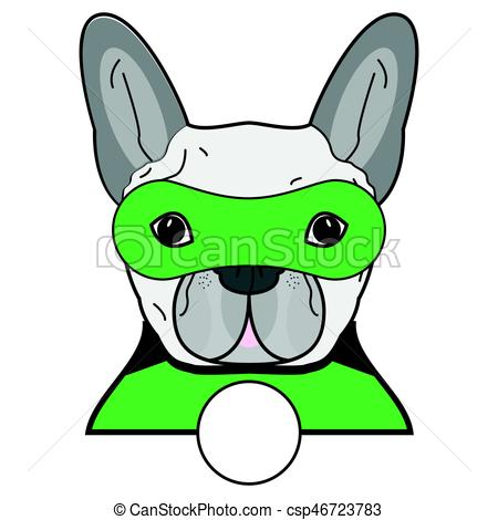 450x470 Superhero Symbol As A French Bulldog Character In Black, Vector