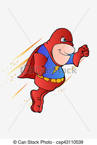 315x470 Flying Superman. Illustration Of A Super Heroflying On Drawings