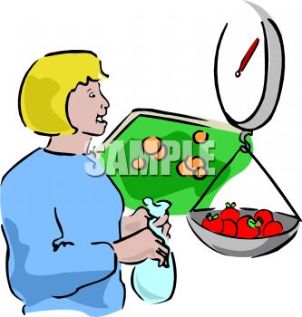 333x350 Woman Weighing Tomatoes
